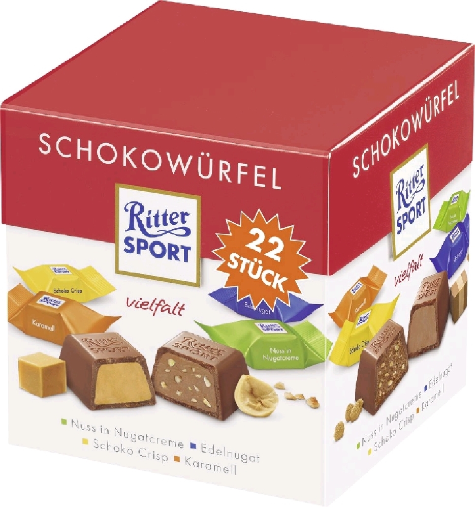 Ritter Sport Schokoladenwürfel Schokogruss 176G Inhalt: 22 Stück.