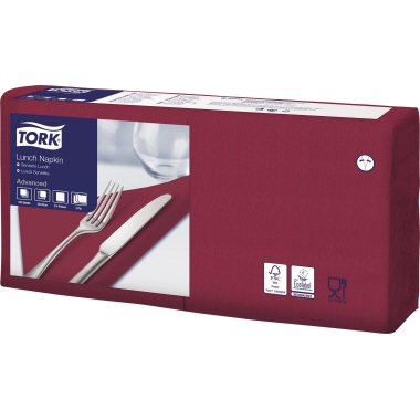 Tork Serviette Lunch 33 x 33 cm (B x L) bordeaux 150 St./Pack.