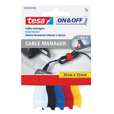 tesa® Kabelbinder On  Off® Cable Manager small Polyamid farbig sortiert 5 St./Pack.