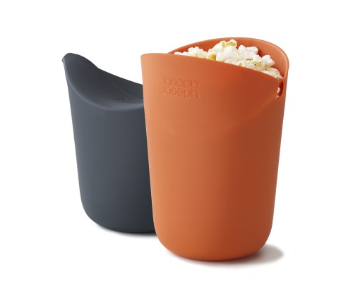 Joseph Joseph M-Cuisine - Popcorn-Maker für die Mikrowelle, 2-er Pack - orange/grau