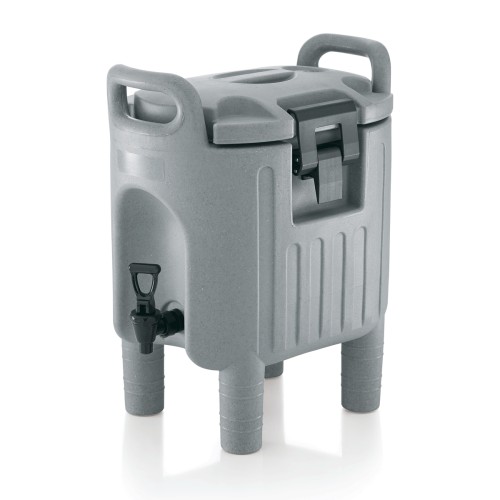 Thermogetränkebehälter, mit 2 Verschlussklammern, Deckel mit Dichtung und Belüftungsventil. Material: Kunststoff, Polyurethan. Inhalt in