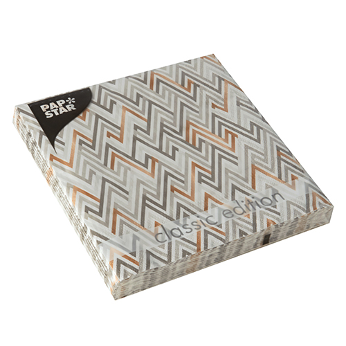 20 Servietten, 3-lagig 1/4-Falz 33 cm x 33 cm "Triangle" von PAPSTAR