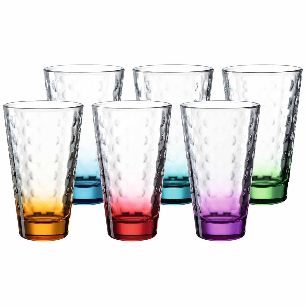 Leonardo 6-teiliges Gläser Set OPTIC, Inhalt: 300 ml Höhe: 13,7 cm
