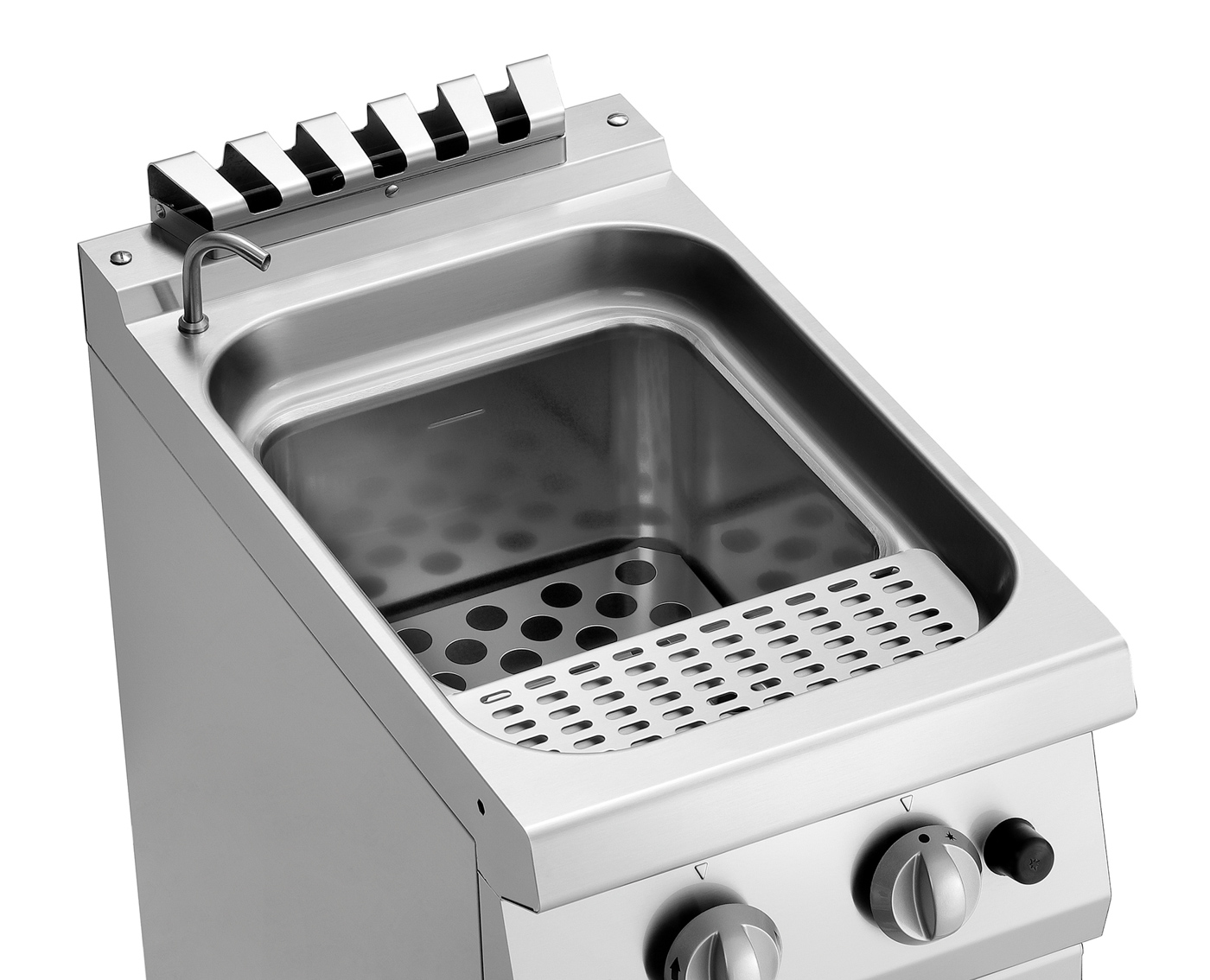 Bartscher Nudelkocher, Gas 700, B400 24L |Beckengröße, GN-Format: 2/3 GN | Maße: 40 x 70 x85,0 cm. Gewicht: 45 kg