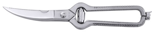 Geflügelschere aus Edelstahl 18/0, mit Pufferfeder, Reinigung durch leichte Zerlegung der Schere möglich Länge: 24 cm, Klingenlänge: 9