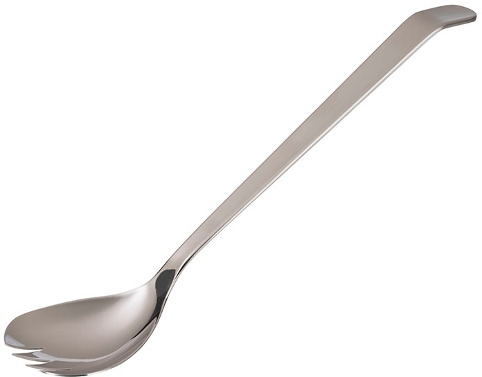 Salatgabel, klein 6 x 5 cm, Griff: 17 cm 18/10 Edelstahl Vorderteil poliert Stiel mattiert Stielende gebogen Materialstärke: