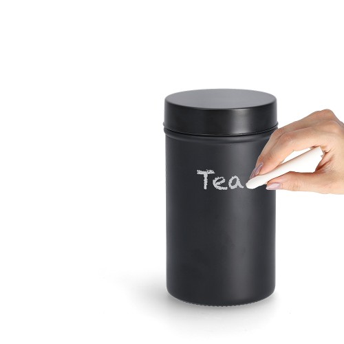 Vorratsglas m. Metalldeckel, 900 ml, schwarz / Maße: Ø 10x17,8 cm