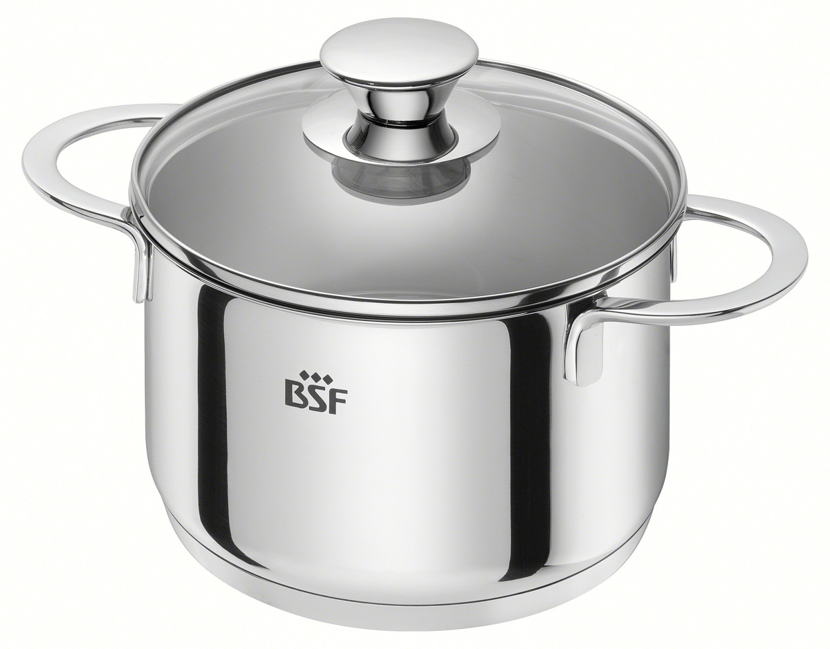 Kochtopf, 16 cm, rund, 18/10 Edelstahl, Serie: Bordeaux. Marke: BSF