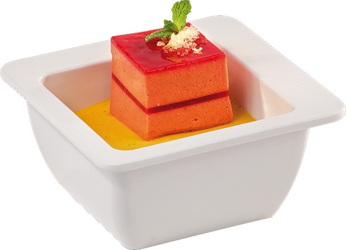 Schale -APART- 6,6 x 6,6 cm, H: 3 cm Melamin, weiß, 0,05 Liter spülmaschinengeeignet stapelbar nicht mikrowellengeeignet