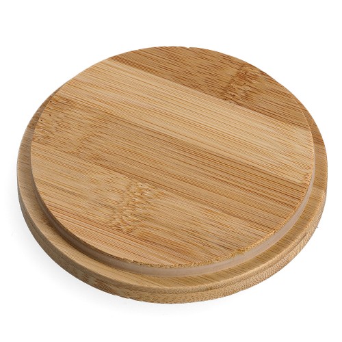 Vorratsdose m. Bambusdeckel, 1000 ml, Metall, lila / Maße: Ø 10,5x16,2 cm