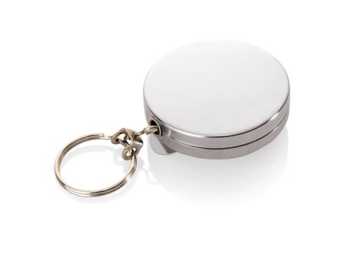 Schlüsselkette. Oberteil Edelstahl. Edelstahl - automatischer Einzug.