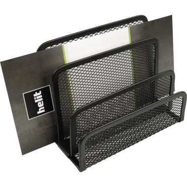 helit Briefständer Mesh 14 x 7,5 x 10,5 cm (B x H x T) 3 Fächer Metall schwarz