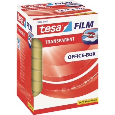 tesa® Klebefilm tesafilm® transparent Office-Box 19 mm x 66 m (B x L) nicht beidseitig klebend ohne Lösungsmittel Polypropylen/Acrylat 8