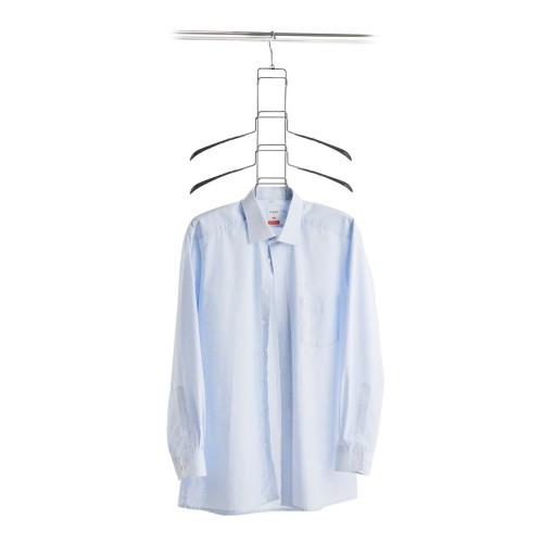 Mehrfach-Kleiderbügel, Metall; ABS, 43x58,5 cm. Farbe: grau/silber. Platzsparende Aufbewahrung von Hemden oder Blusen ist mit diesem praktischen