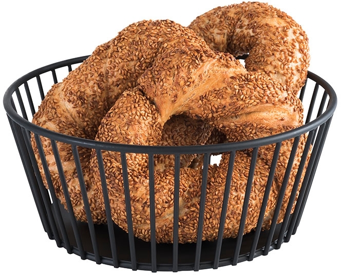 Korb -URBAN- Ø 20 cm, H: 8,5 cm Metall, schwarz spülmaschinengeeignet stapelbar Farbe: Schwarz