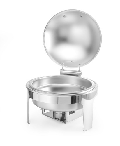 Chafing Dish, rund, satiniert. Ideal für den Einsatz im Buffets und Catering.
