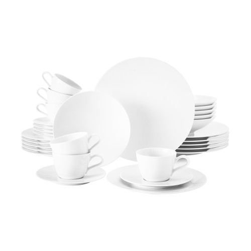 Seltmann Kombiservice 30-teilig Life, rund, Form: Life, weiss, hohe Kantenschlagfestigkeit, Made in Germany