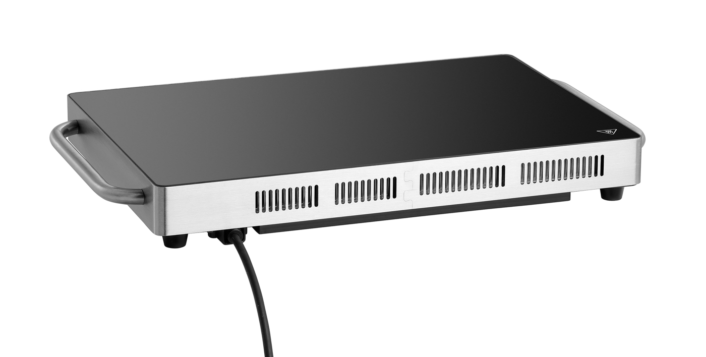 Bartscher Induktionswarmhalteplatte IW10 | Farbe:Schwarz ,Silber | Maße: 53 x 34 x 6,5 cm. Gewicht:5,8 kg