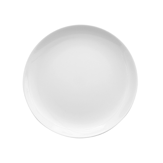 Teller flach coup 21 cm (Tallin) - Form: Universo, - weiss - aus Porzellan. Hersteller: Eschenbach., "Made in Germany".