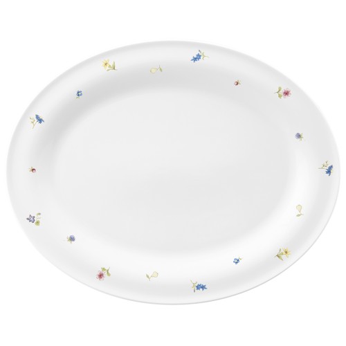 Seltmann Platte oval 35 cm, oval, Form: Community, Dekor: 57391 Streublume, hohe Kantenschlagfestigkeit, Made in Germany