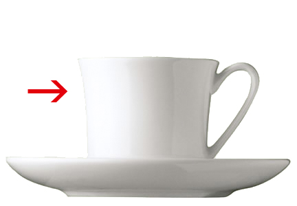 Kaffeeobertasse 0,38 Liter Form Jade - uni weiss