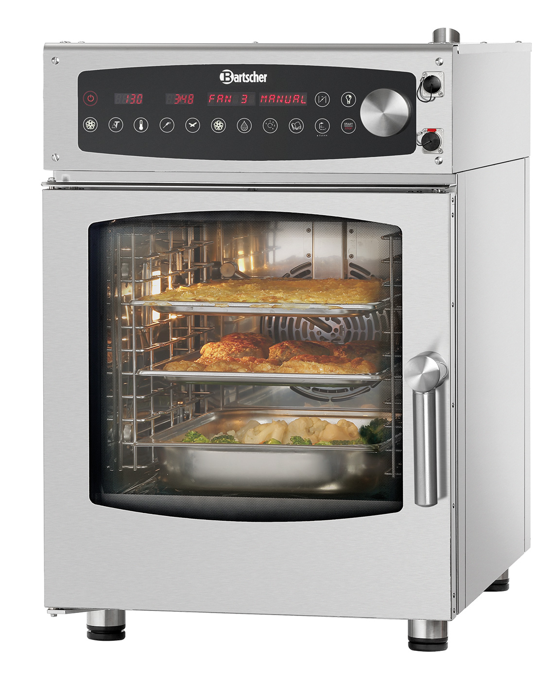 Bartscher Kombidämpfer Kompakt D 6110 | Temperaturbereich bis: 280 °C | Maße: 52 x 85 x 770 cm. Gewicht: 72 kg