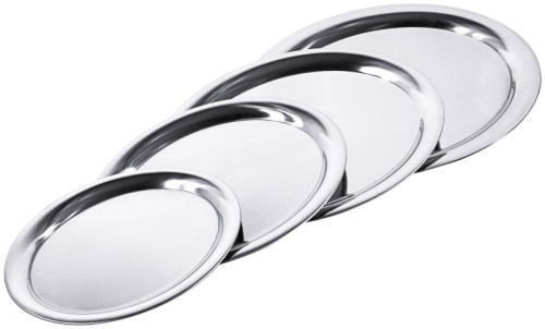 Ovales Serviertablett DAILY aus Edelstahl 18/10, hochglänzend, mit gebördeltem Rand, Länge: 20 cm, Breite: 14,5 cm, Höhe: 1,1 cm,
