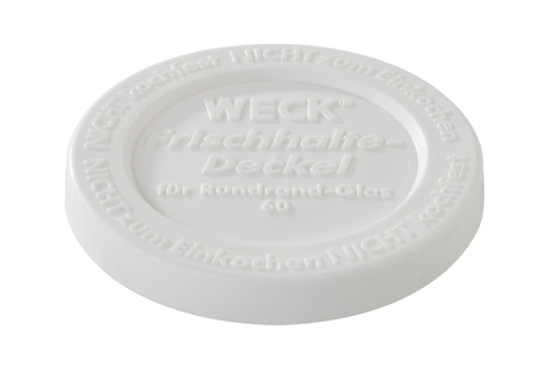 Weck-Frischhaltedeckel,5er Set Ø 7 cm Polyethylen, weiß Set bestehend aus 5 Deckeln für Rundrandgläser Ø 6 cm