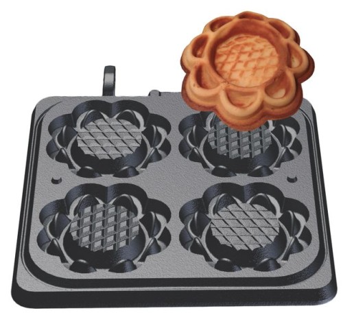 NEUMÄRKER Waffeltörtchen Backplattensatz für Backsystem unbeschichteter Grauguss