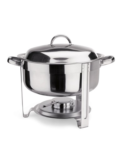 Suppen Chafing Dish. Beschläge Edelstahl. Chromnickelstahl. mit Brennpastenbehälter und