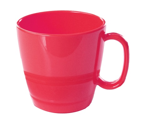 WACA Tasse BISTRO / COLORA in cherry-rot, aus faserverstärktem PBT. Inhalt: 0,23 l. Höhe: 79 mm, Durchmesser: 81 mm.