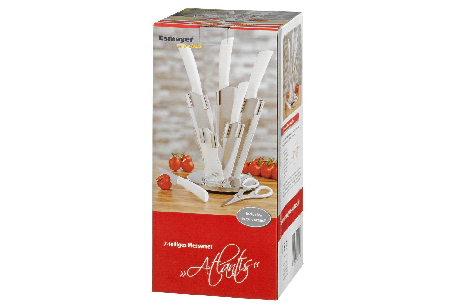 7-tlg. Messerset ATLANTIS Klingen aus Spezialstahl, weiße Kunststoffgriffe.