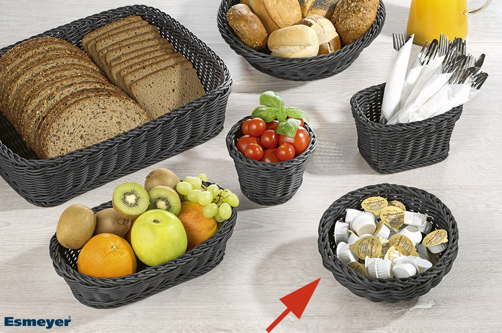 Korb SERENADO, rund Ø 20 cm, H: 8 cm Polypropylen, schwarz