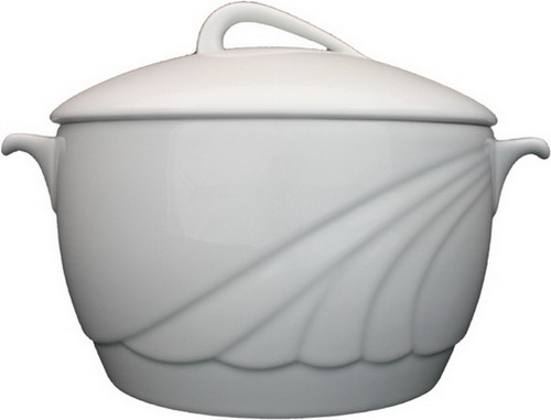 Terrine mit Deckel - Inhalt 2,5 ltr - Form AMBIENTE - uni weiß