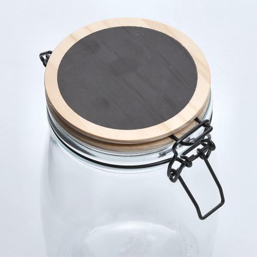 Vorratsglas m. Bügelverschluss, 1000 ml, Kiefer / Maße: Ø 11x17 cm