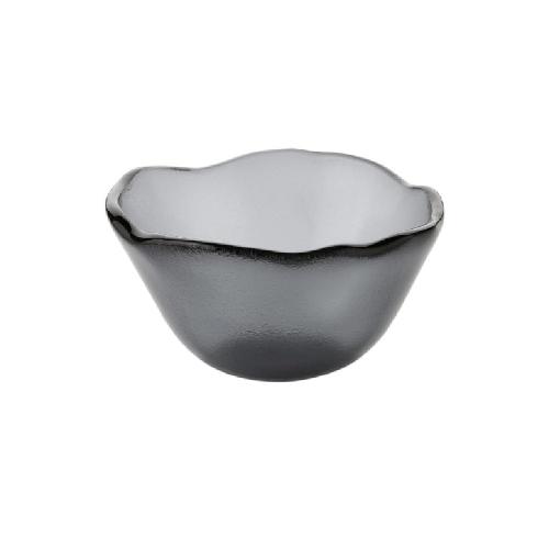 Glasschale Glas, 6 mm stark, schwarzgrau, organisch geformt, für Schale/Korb