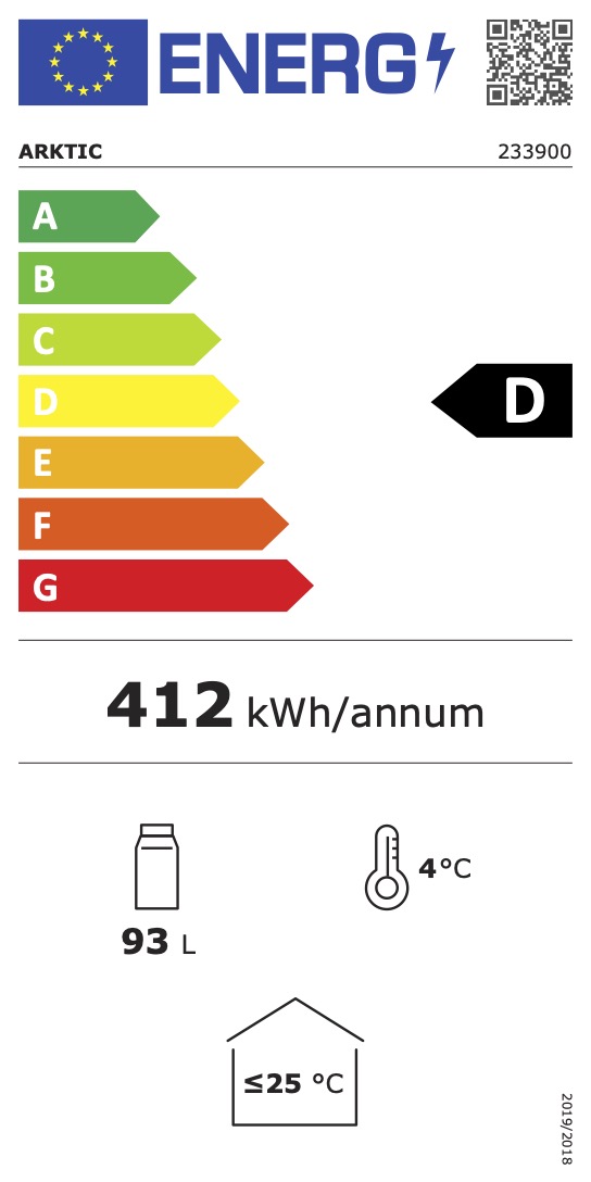 Bar-Kühlschrank eintürig 118 L. Pulverbeschichtetes Gehäuse, Aluminiumkammer, verschließbare Kunststofftüre