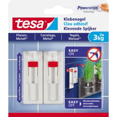 tesa® Klebenagel Fliesen, Metall 2 x 3kg weiß 2 St./Pack.