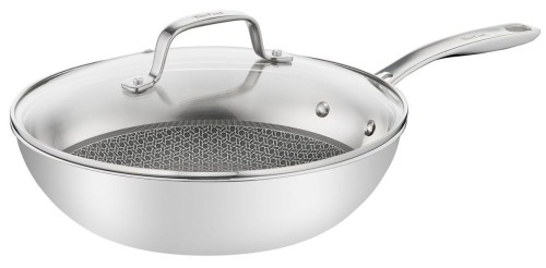 Tefal Eternal Mesh Wokpfanne 28 cm, Dreifachkonstruktion Edelstahl-Aluminium-Edelstahl, induktionsgeeignet
