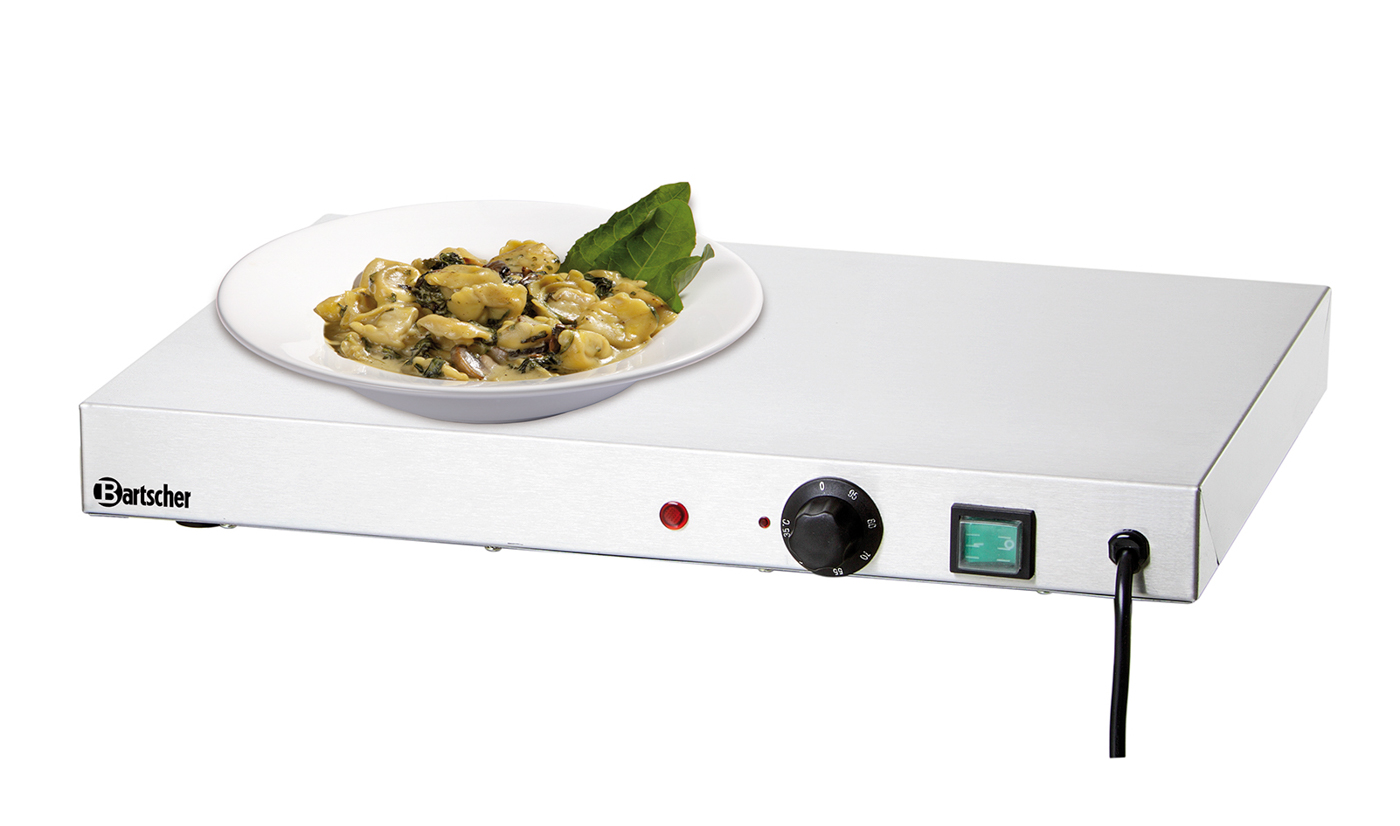 Bartscher Warmhalteplatte WP250 | Thermostat: Ja| Maße: 50 x 37,5 x 6,4 cm. Gewicht: 5 kg