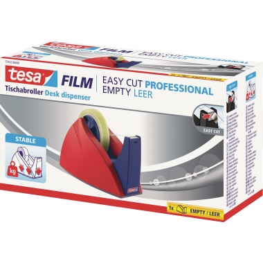 tesa® Tischabroller Easy Cut® Professional 25 mm x 66 m (B x L) rot/blau