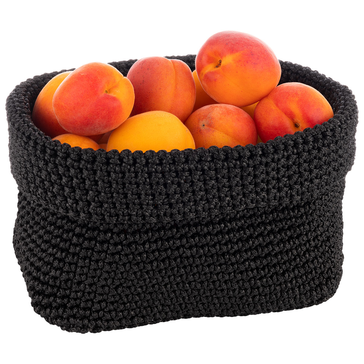 Häkelkorb, 20 x 13,5 cm, H: 10 cm, Polyester, umgekrempelt kann die Höhe, individuell gestaltet werden