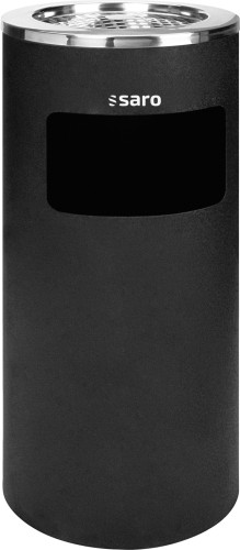 SARO Abfallsammler / Standascher Modell AF 202 AB - Material: beschichteter Stahl - Farbe: schwarz - Herausnehmbarer Aschereinsatz -