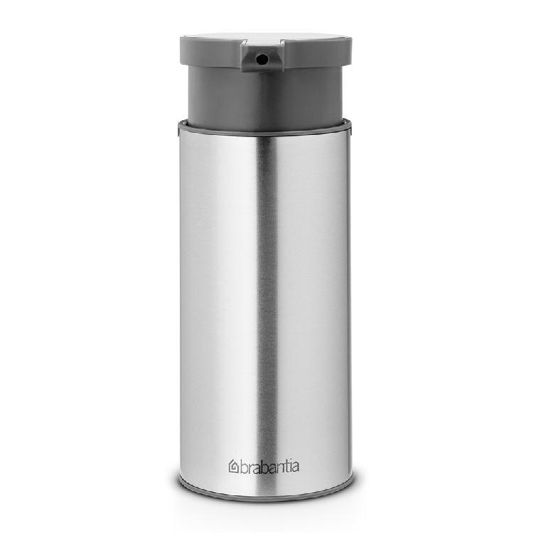 Brabantia Seifenspender Matt Steel Fingerprint Proof (FPP), Maße: H 16,4 cm, B 6,5 cm, T 9,5 cm