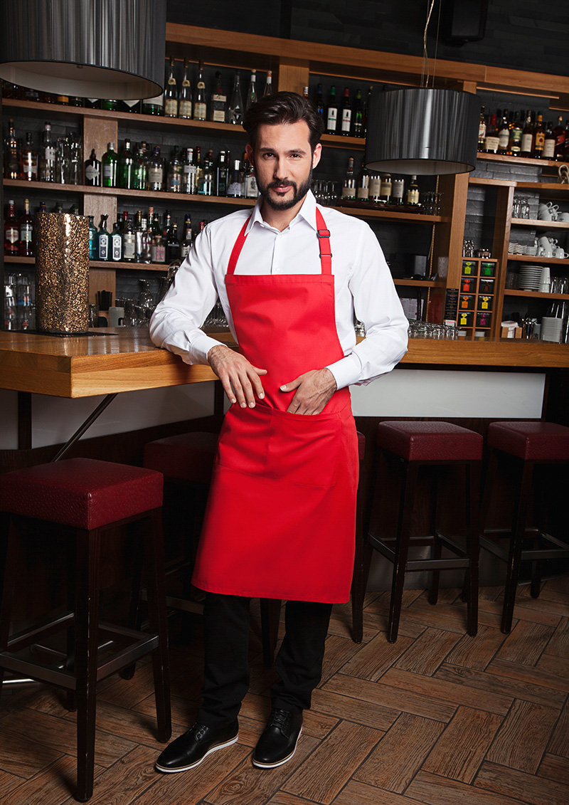 Latzschürze Basic mit Schnalle und Tasche - Maße: 75 x 90 cm (Breite x Länge)