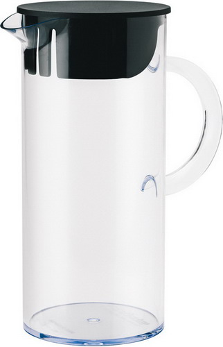 Stelton Kanne WATER 1,5l, klar mit schwarzem Deckel Höhe: 23,3cm, Durchmesser: 10,5cm