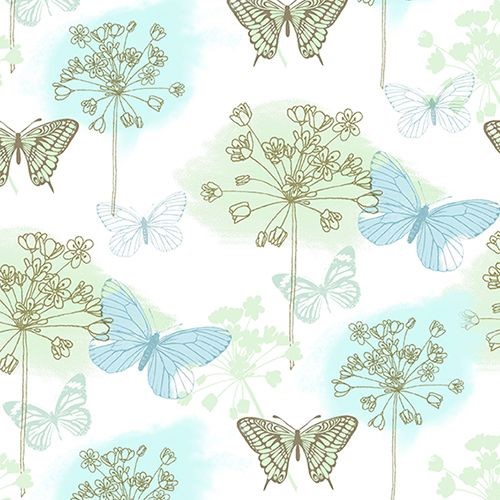 20 Servietten, 3-lagig 1/4-Falz 33 cm x 33 cm "Aquarell Butterfly" von PAPSTAR