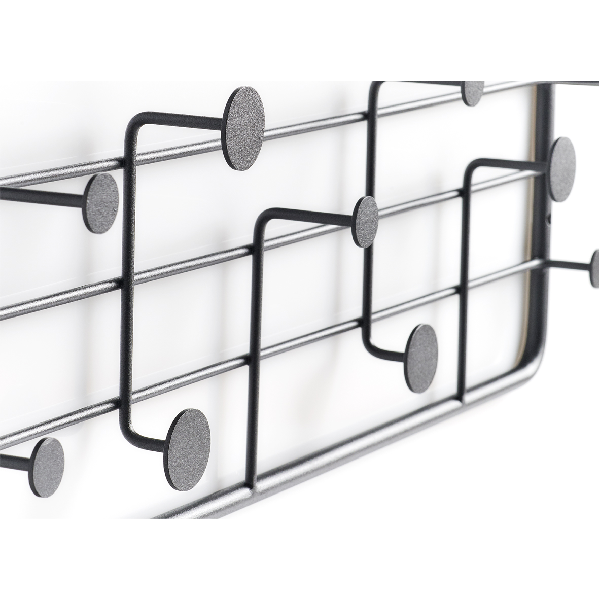 Wandgarderobe, Metall lackiert, 51,4x24x21 cm. Farbe: schwarz. Diese Wandgarderobe passt perfekt zum Industrial Look und verschönert Ihren Flur mit