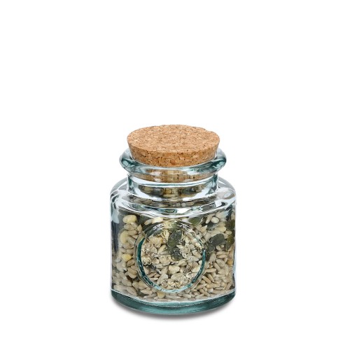 Vorratsglas "Recycled" m. Korkdeckel, 250 ml / Maße: Ø 8x10,2 cm