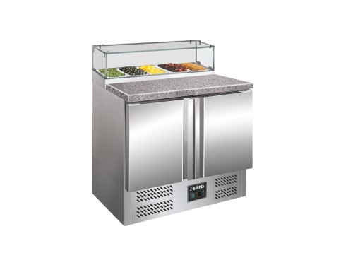 SARO Pizzatisch mit Glasaufsatz, Modell PS 200 G - Material: (Gehäuse und Innenraum) Edelstahl; (Arbeitsplatte) Granit; Glasaufsatz - 2